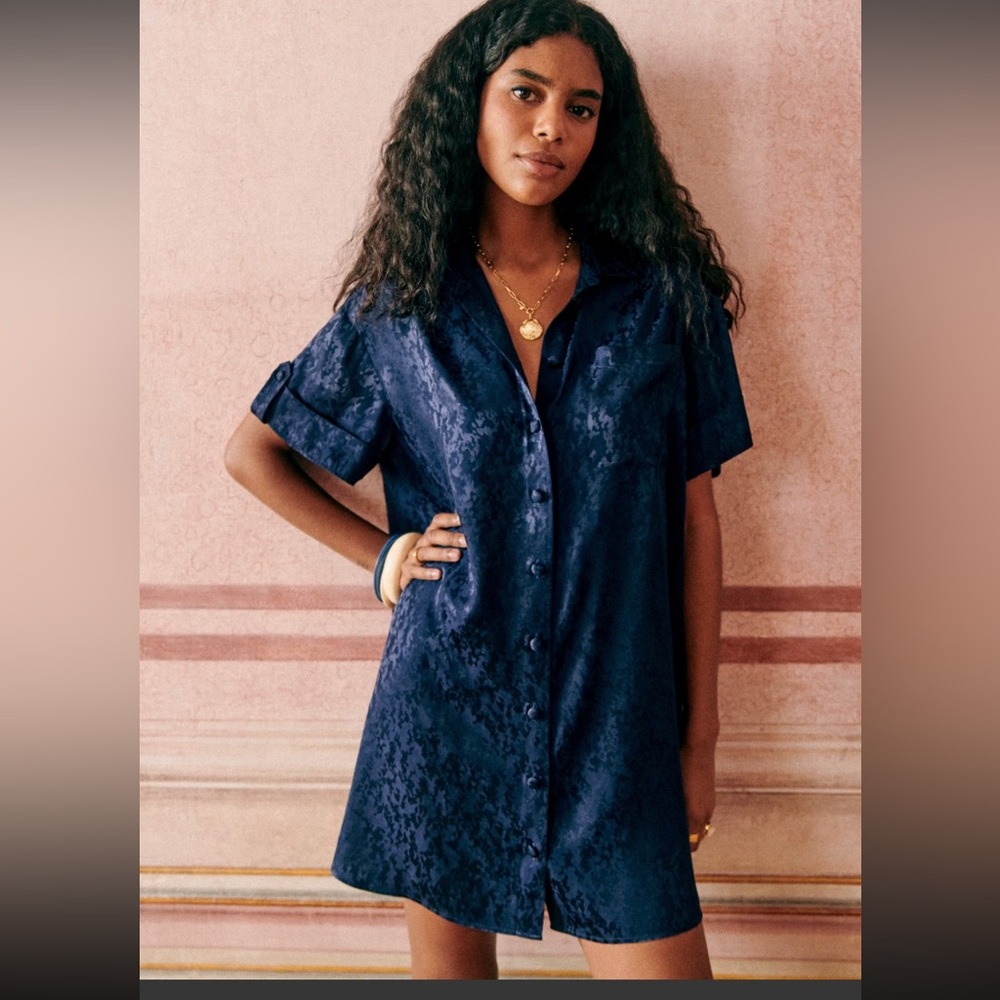 Sézane ‘Ana’ Dress in Navy - size small